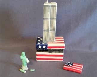 USA Trinket Box with World Trade Center Towers, 
