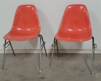 (2) Mid Century Modern Eames Interlocking Chairs