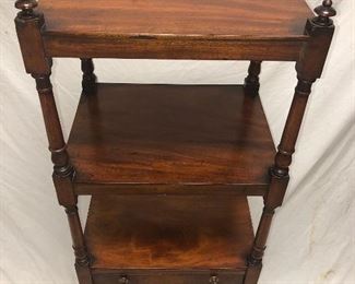 Walnut 4 Tier Sheraton Stand with Drawer