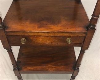 Walnut 4 Tier Sheraton Stand with Drawer