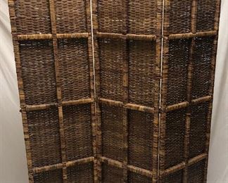 Chinese Wicker Folding Screen