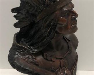 Chalkware American Indian Bust
