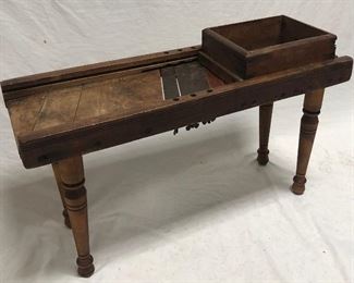 Old Wooden Slaw/Kraut Cutter on Legs with Cabbage Box