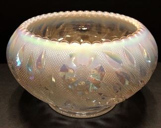 Fenton White Opalescent Carnival Glass Bowl