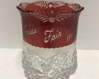 1904 St. Louis World's Fair Ruby Flash Spooner, "Button Arches"