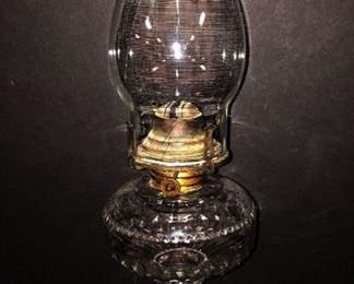 Early American Pattern Glass Oil Lamp