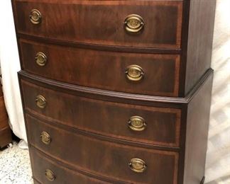6 Drawer Mahogany Bow Front Chest by Craig Furniture Co. Grand Rapids