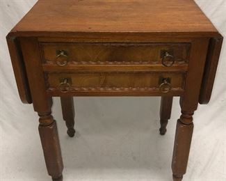 2 Drawer Sheraton Drop Leaf Stand Table