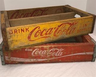 2 Coca Cola Wooden Soda Crates
