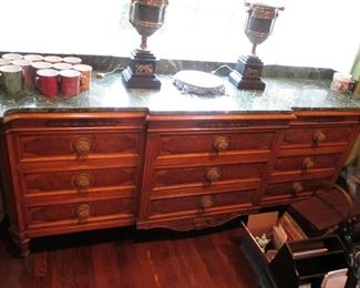 Beautiful Marble Top Credenza 