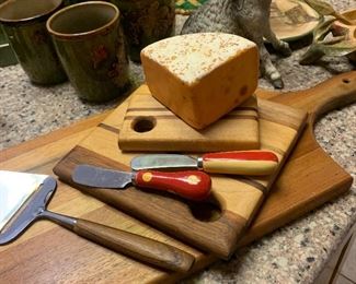 Cheese board and slicers