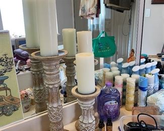 Candlesticks and bathroom accessories
