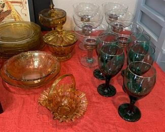 Stemware and amber glass