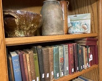Pottery and vintage books