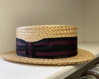 Vintage straw boater hat by Disney Hats
