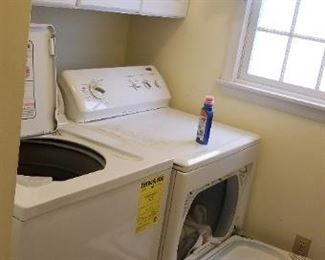 Washer & dryer; laundry room cabinets