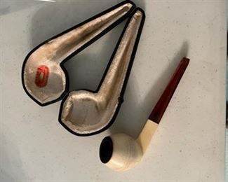 Meerschaum and Amber pipe in the original case