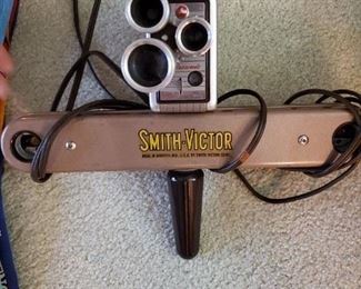 Smith-Victor movie camera and light