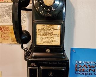 Original... 1960's Vintage 3-slot vintage payphone