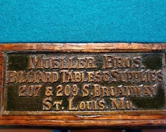 Mueller Bros. Billiard Tables & Supplies, St. Louis, MO