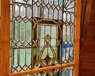 Large leaded glass door or large window