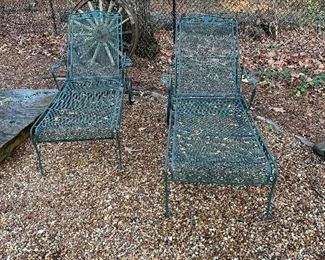 Metal lounge chairs