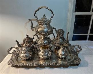Victorian Silverplated Tea & Coffee Set. Circa 1850 Makers Mark of Roberts & Hall Sheffield England