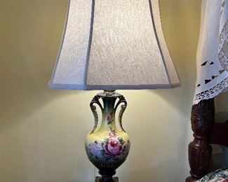 Porcelain floral lamp