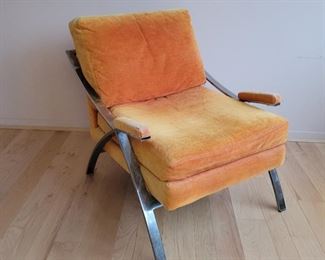 Milo Baughman by Carson’s Chrome based Lounge arm chair