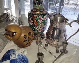 Silver Plate, Japanese Cloisonne 