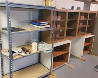Wood and metall shelving cabinets