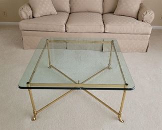 Glass coffee table, Ethan Allen Sofa
