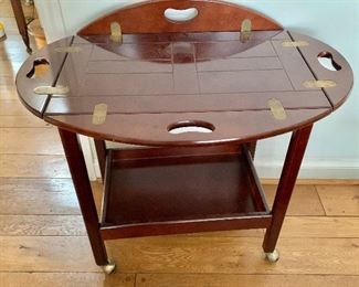 Vintage drop leaf bar cart/butler's table