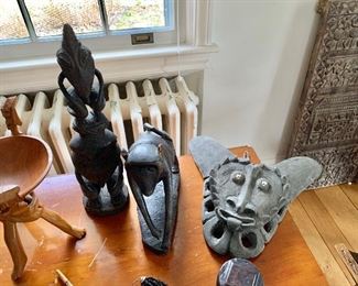 Carved figures and masks 