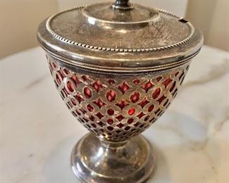 Sterling Silver hallmarked jar with lid 
