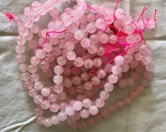 Rose quartz beads for making jewelry 
