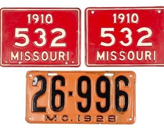 Vintage Missouri license plates