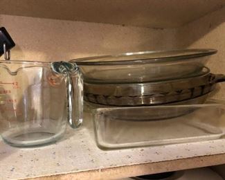 Pyrex and Glass serving trays