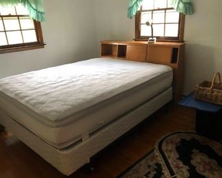 Queen size bed, bedframe and headboard (like new).