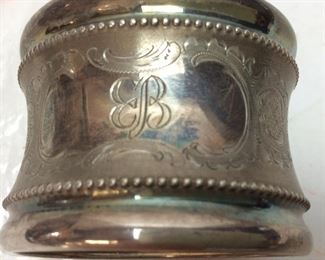 WW2 EVA BRAUN NAPKIN RING FROM HITLER'S
BERGHOF, BERCHTESGADEN IN MAY 1945,
3RD INFANTRY DIVISION SOLDIER MAC TAYLOR
PROCURED THE ITEM, EB MONOGRAM ETCHED