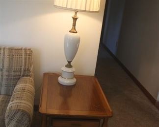 MCM LAMP TABLE AND LAMP