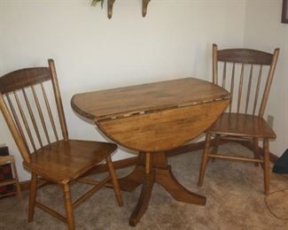 DROP LEAF TABLE AND 2 CHAIRS