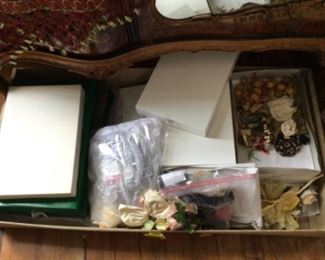 Antique millinery such as silk flowers