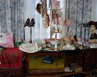 Ladies vintage and antique lingerie including corsets, stockings, unmentionables, boudoir caps, etc