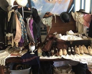 Victorian and Edwardian clothing and shoes, bonnets, hats, gloves