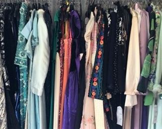 Vintage clothing from 1959-1979 (mostly formal wear and designers from the 1980s), ballgowns, cocktail dresses, fancy jackets, ensembles