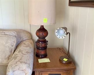 Woodboro End Table by Ashley.  Full size Lamp and reading light.
