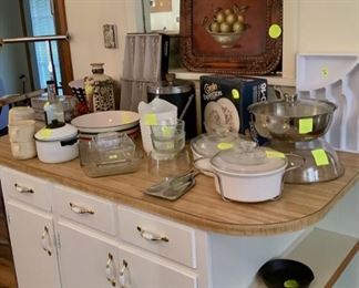 Must have Correlle Dish Set, Casserole Dish w/ lid, baking pans, more, and more.