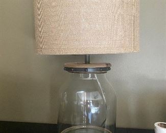 $45 - LOT 42 - Glass lamp. 24 inches tall.