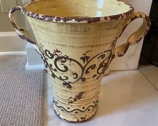 $25 - LOT 56 - Ceramic pot. 14 inches tall.